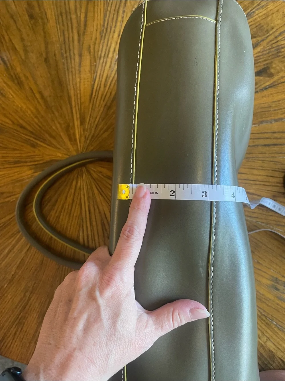 Lodis Olive Gray Leather Audrey Milano Tote with Rolled Handles